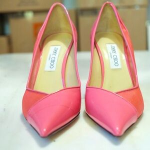 Jimmy Choo Pink Patent-leather Pointed Pumps
